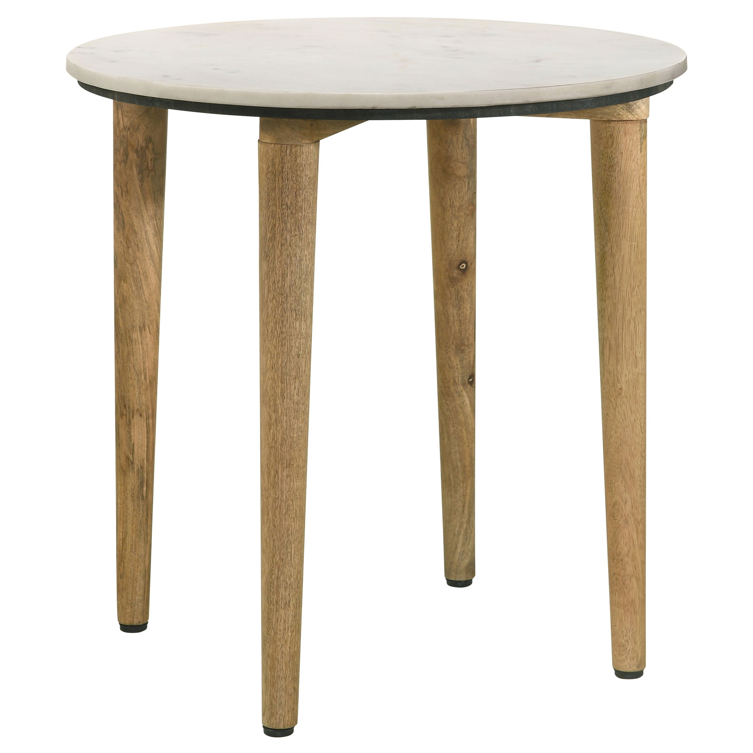 bluefrogrecruitment Aldis Round Marble Top Side End Table White and Natural